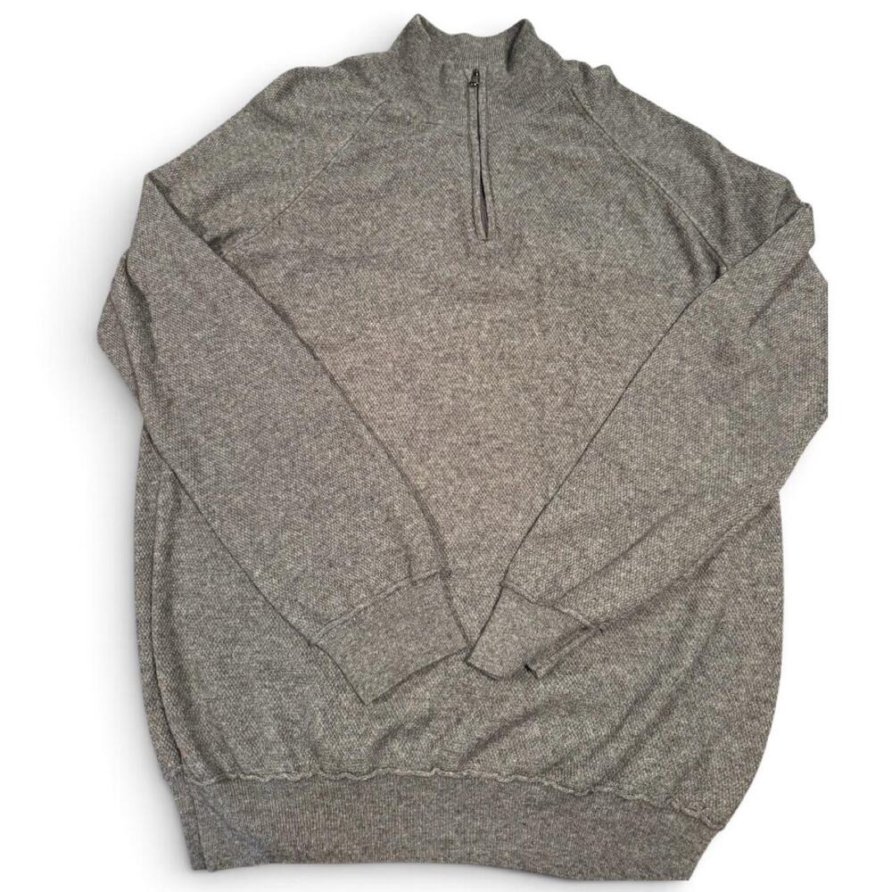 Made in Italy Gray 1/4 Zip Sweater Pullover XXL Knit Quarter Zip